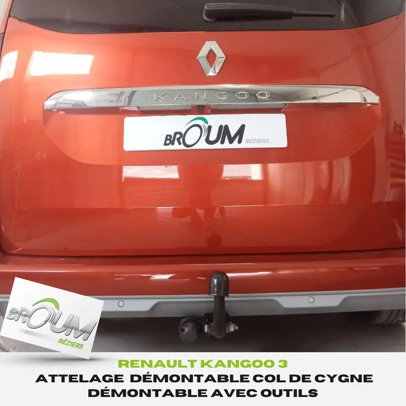 Attelage col de cygne démontable posé sur Renault Kangoo 3 à Béziers