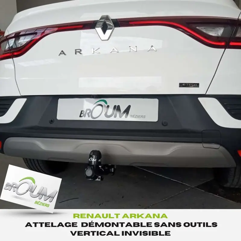 Attelage démontable sans outils vertical invisible sur Renault Arkana à Béziers